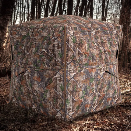 Hunting Blind 360 Degree One-Way See-Through Ground Blind for 2-3 Person - Camouflage - Tents