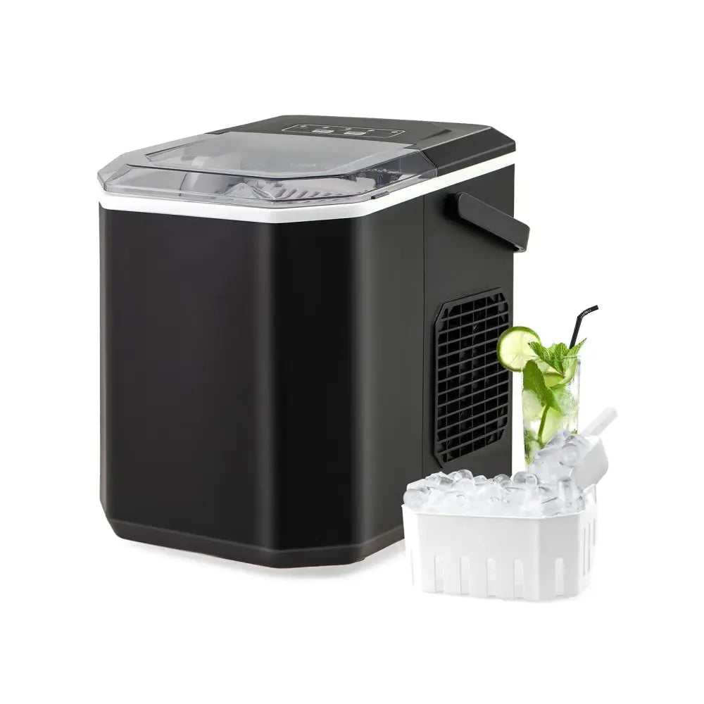 Ice Maker Countertop with Self-Cleaning for Home Kitchen Office Party-Black Costway
