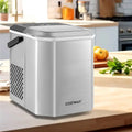 Ice Maker Countertop with Self-Cleaning for Home Kitchen Office Party-Silver Costway