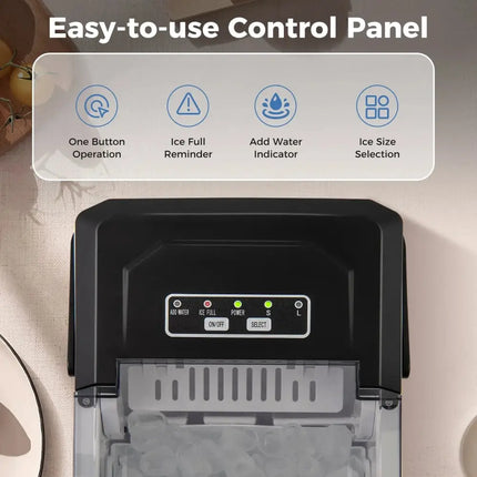 Ice Maker Countertop with Self-Cleaning for Home Kitchen Office Party-Silver Costway