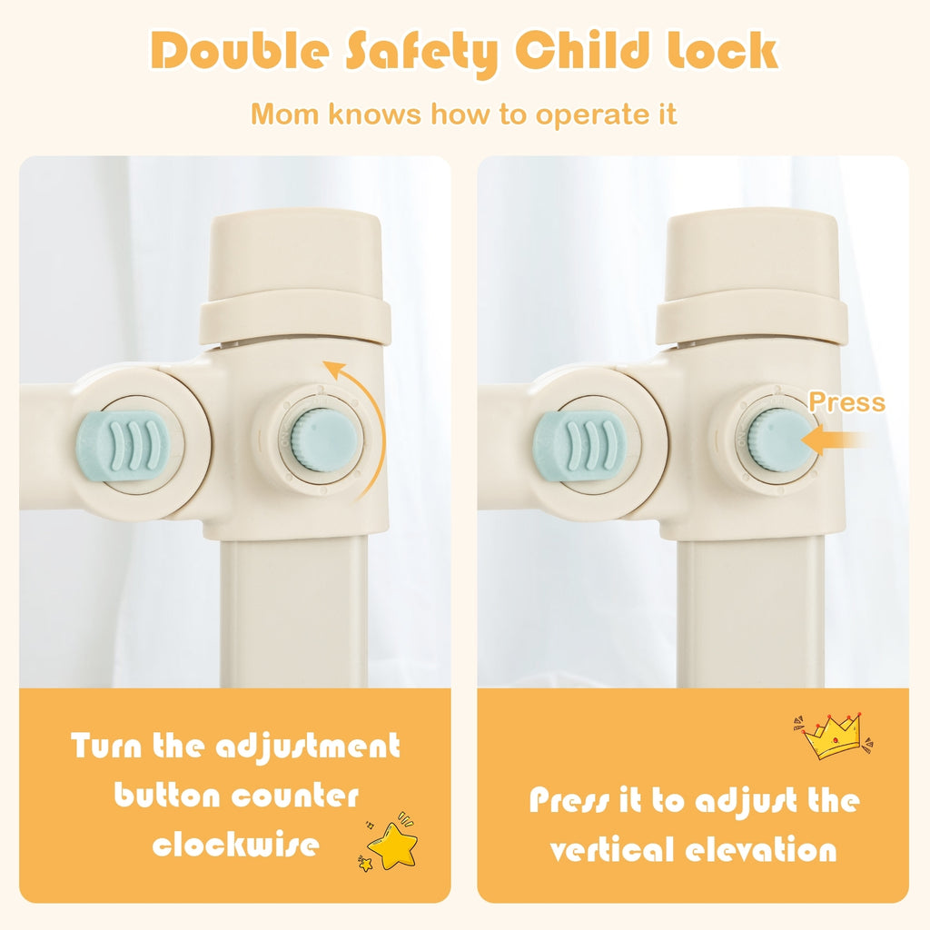 Vertical Lifting Baby Bedrail Guard with Lock-Gray