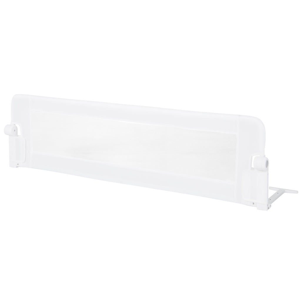 60-Inch Foldable Bed Rail Swing Down Baby Bed Guard Rail with Adjustable Safety Strap-White