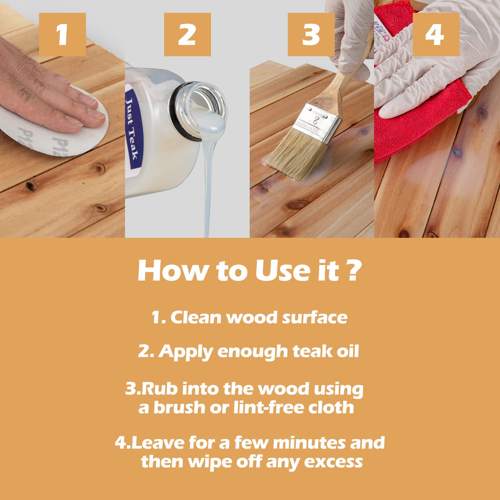 Wood Wax Oil for Outdoor and Indoor Furniture Teak Care Kit to Restore and Protect Wood