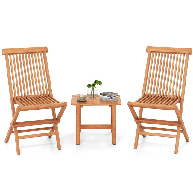 3 Pieces Folding Patio Bistro Set