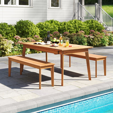 55 Inches Outdoor Teak Wood Bench with 880 LBS Weight Capacity