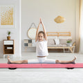 9 FT Folding Gymnastics Balance Beam with Anti-slip Base and Pine Wood Frame-Pink