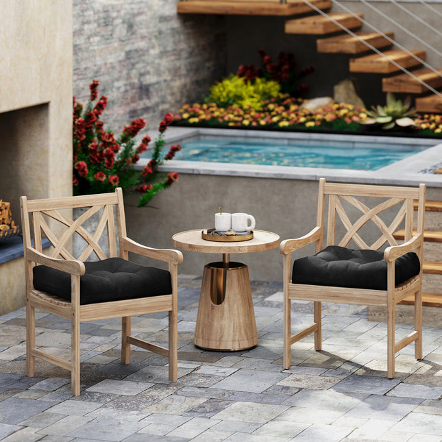 21 Inch x 21 Inch Patio Chair Seat Cushion Pads for Indoor and Outdoor-Black