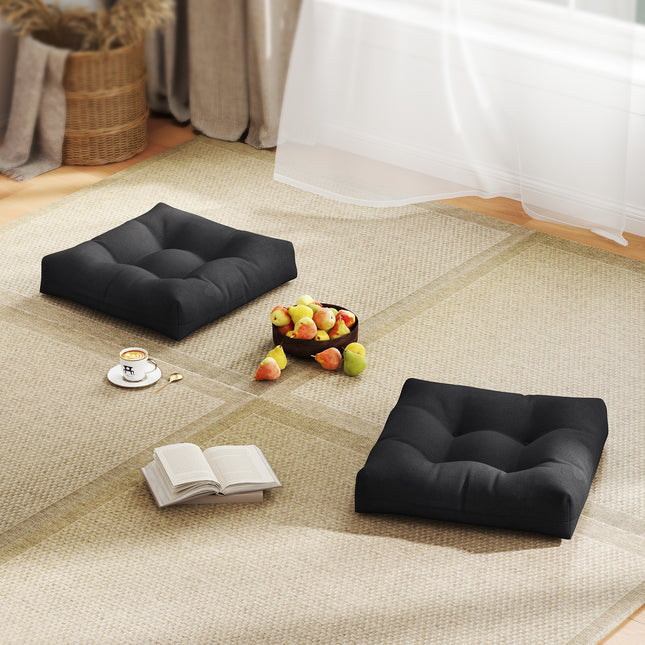 21 Inch x 21 Inch Patio Chair Seat Cushion Pads for Indoor and Outdoor-Black