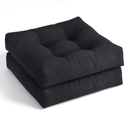 21 Inch x 21 Inch Patio Chair Seat Cushion Pads for Indoor and Outdoor-Black