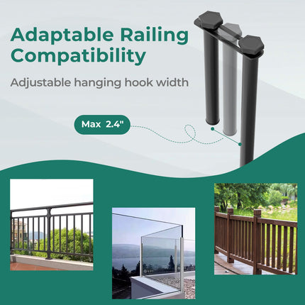 Outdoor Folding Hanging Table with Metal Frame-Black