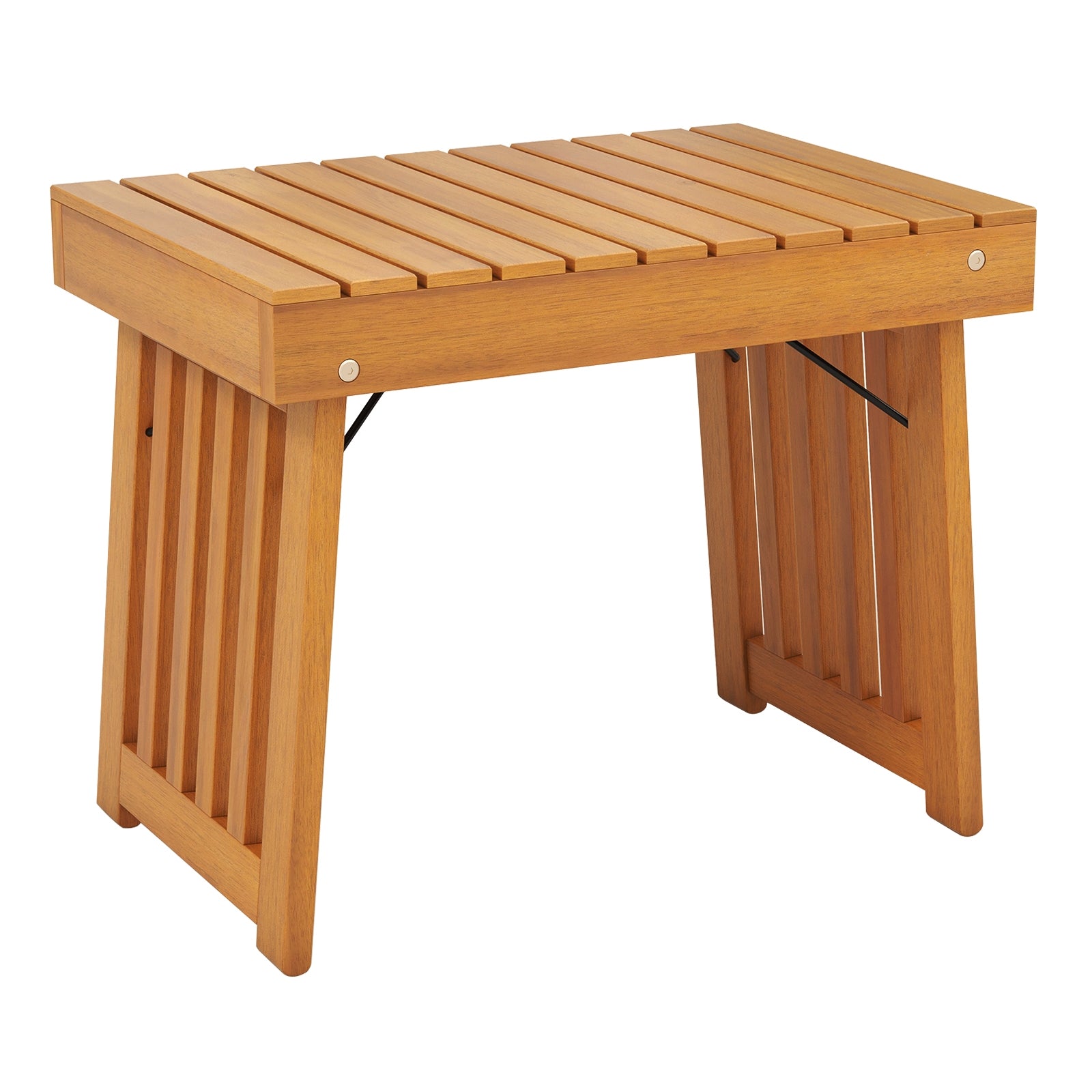 Table d'appoint pliable de patio avec plateau à lattes pour jardin
