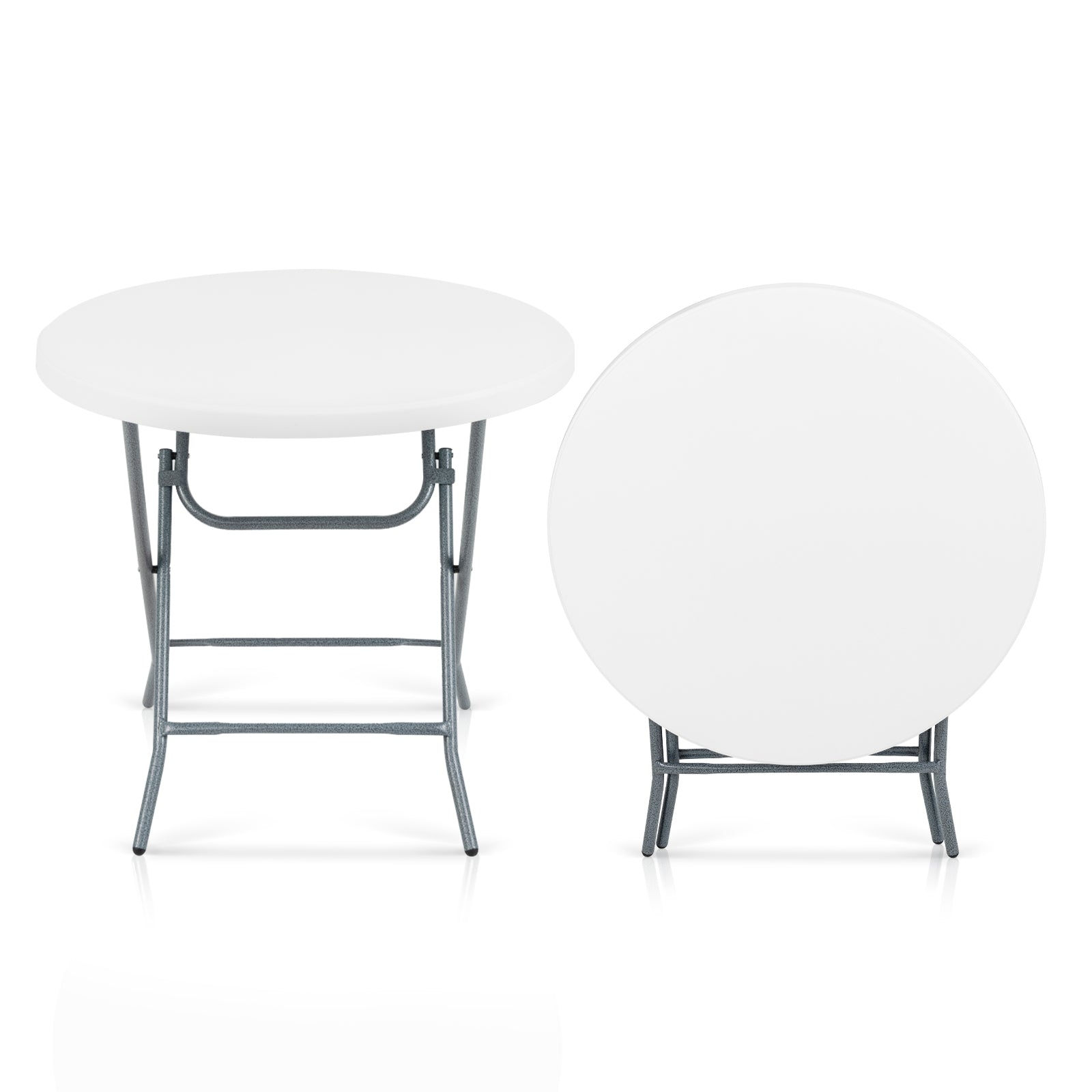 Table de pique-nique ronde pliable de 81 cm avec plateau épais