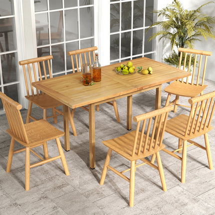 Indoor Outdoor Teak Wood Slatted Tabletop Panel Board Split in 2 Square
