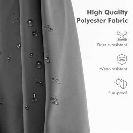 9.5 Feet Cantilever Patio Umbrella with 360° Rotation and Double Top-Gray