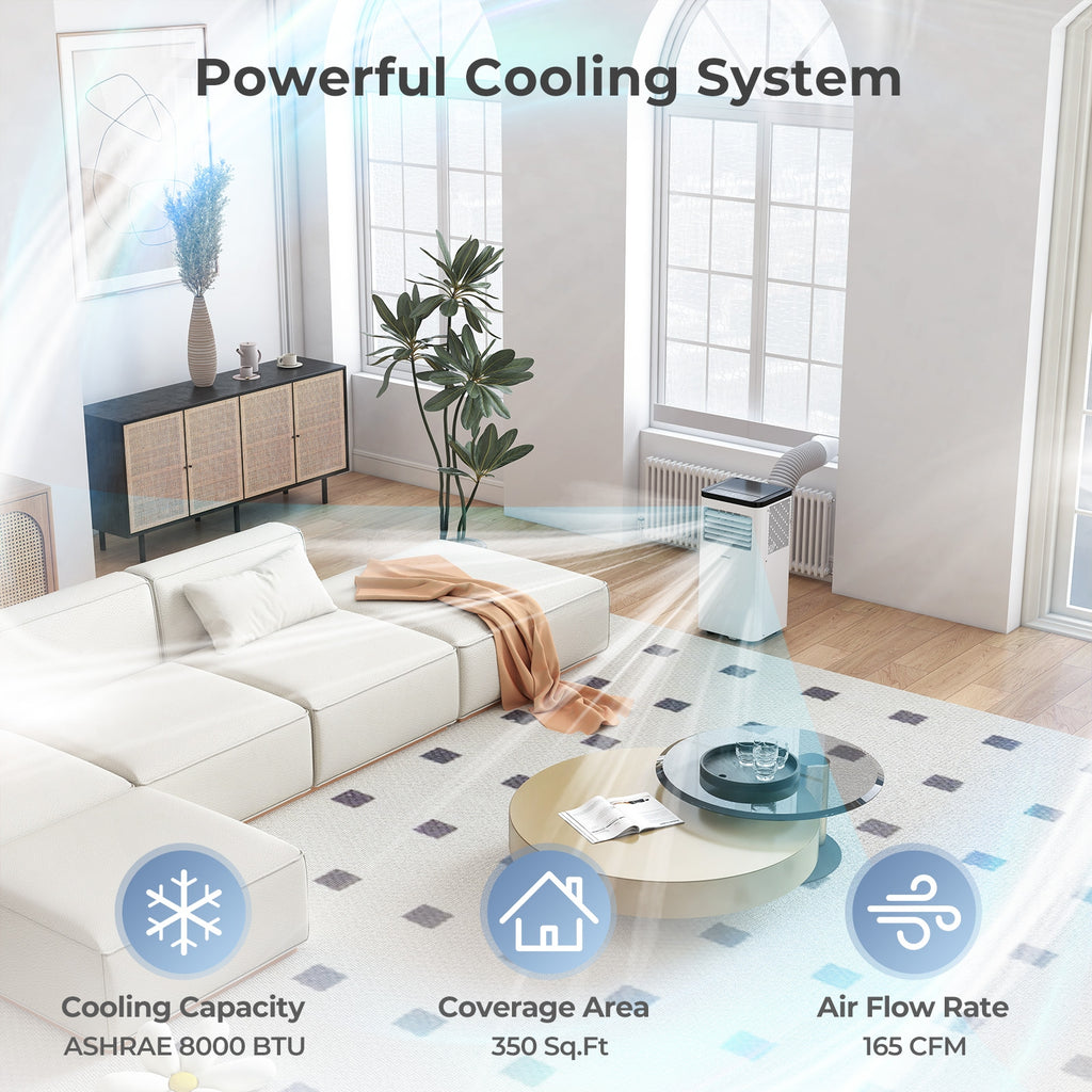 8000 BTU Portable Air Conditioner 3 in 1 Floor AC Unit
