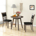 Upholstered Dining Chair Set of 2 with Padded Backrest and Seat-Gray