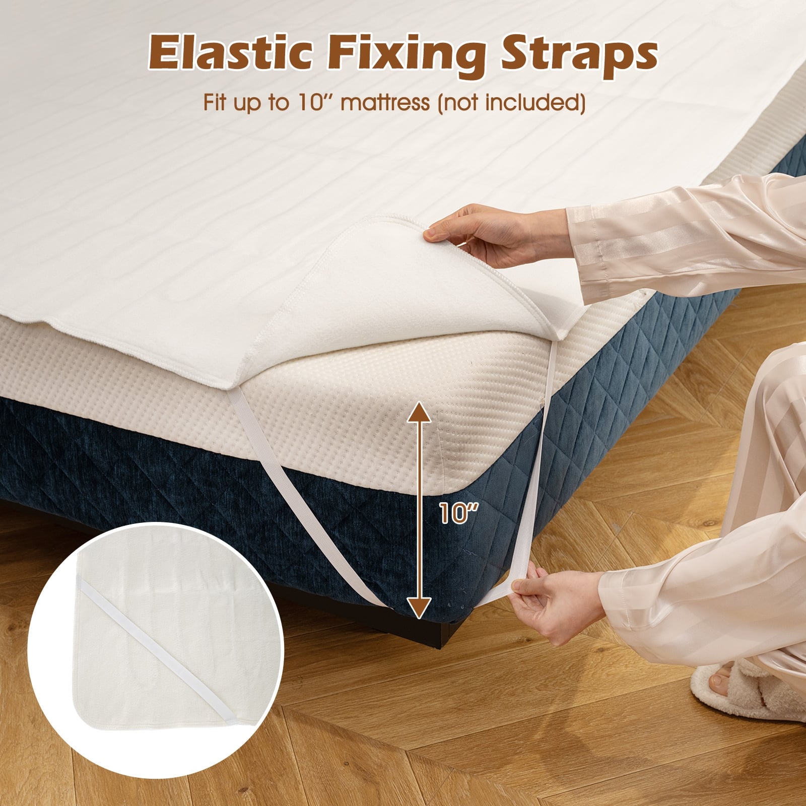 Machine Washable Electric Bed Warmer with Dual Controller 9 Heat Setting and 9-Hour Auto Off and Overheat Protection-Twin Size
