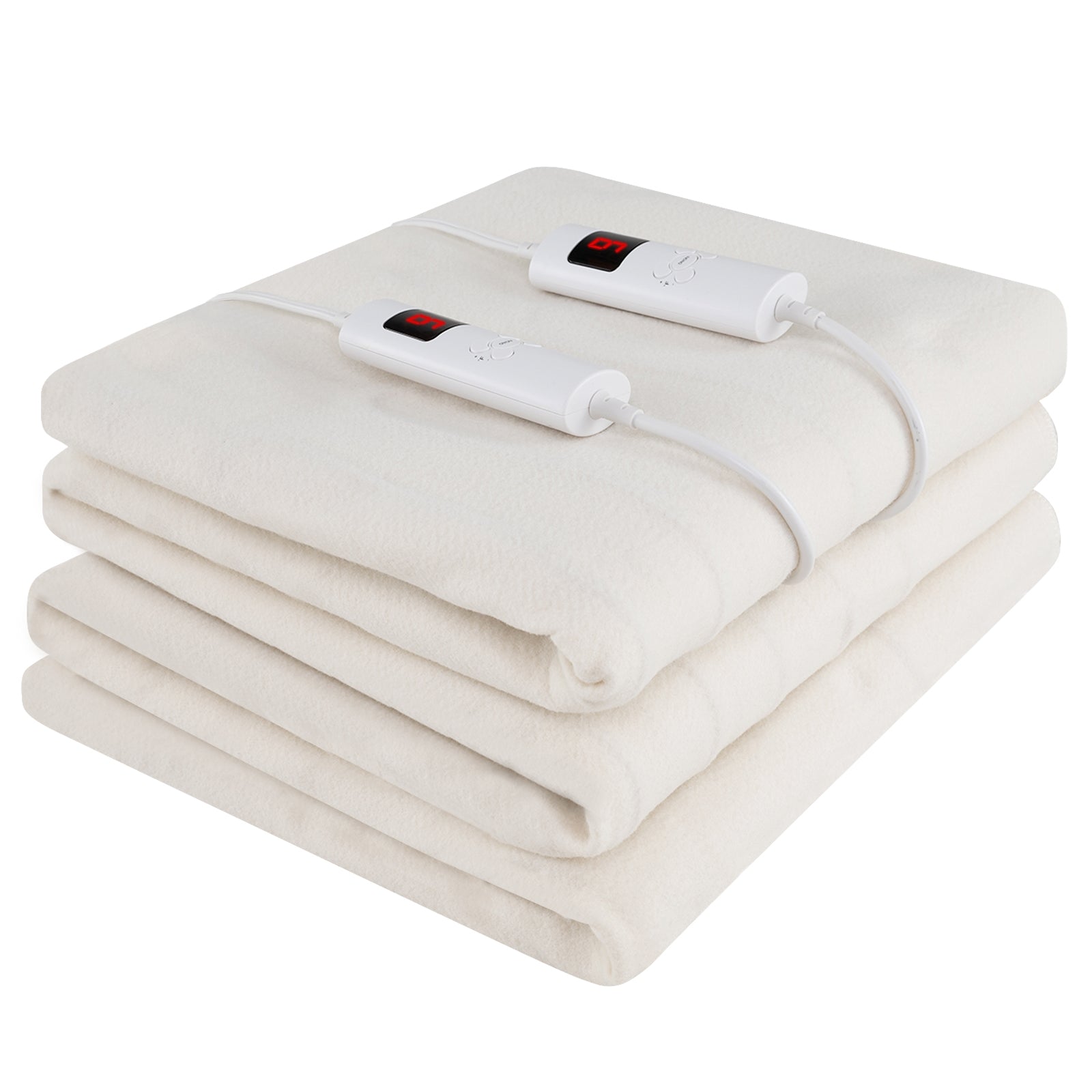 Machine Washable Electric Bed Warmer with Dual Controller 9 Heat Setting and 9-Hour Auto Off and Overheat Protection-Queen Size