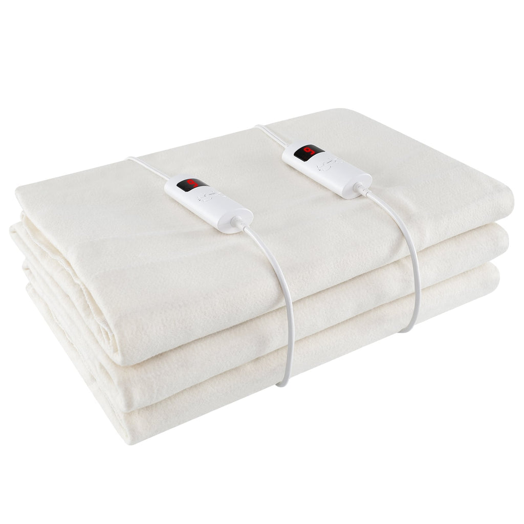 Machine Washable Electric Bed Warmer with Dual Controller 9 Heat Setting and 9-Hour Auto Off and Overheat Protection-King Size