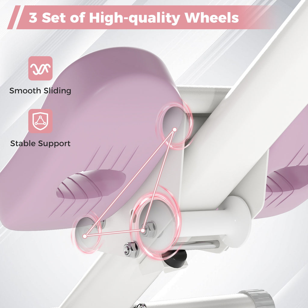 Adjustable Abdominal Trainer Ab Workout Machine Foldable Ab Cruncher-White