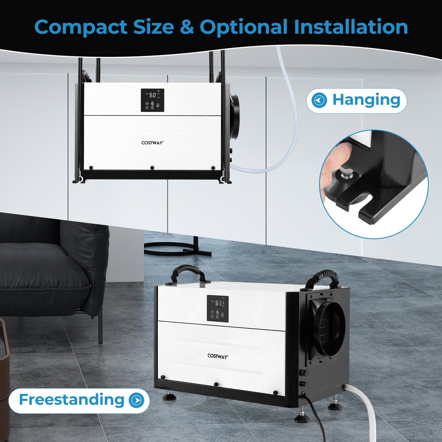 192 Pint Crawl Space Dehumidifier with 3 Modes and 24H Timer-White