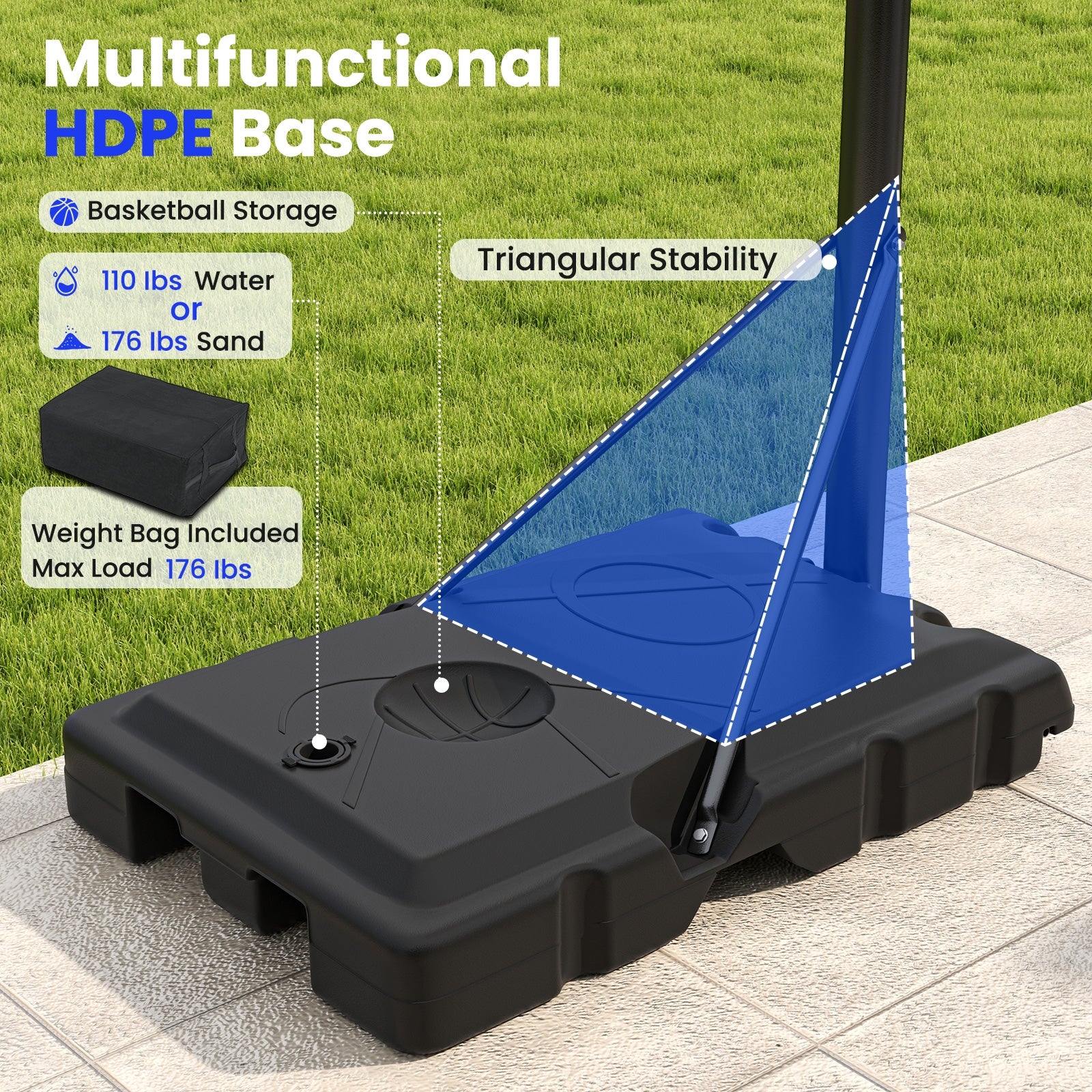 Portable Basketball Hoop Adjustable Basketball Goal System