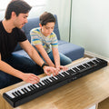 88 Key Foldable Electric Keyboard Piano with Wireless MIDI and Dual Speakers-Black
