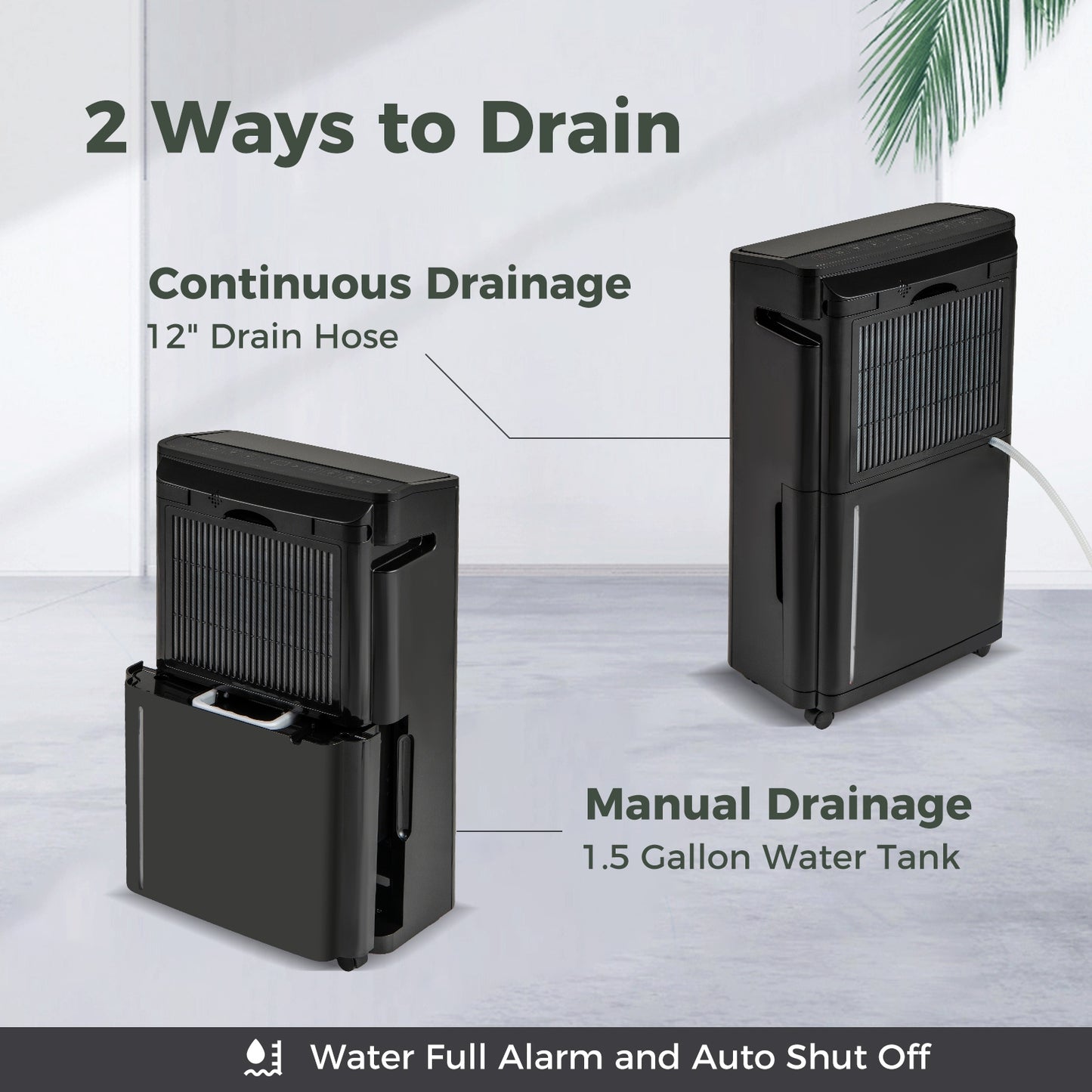 4500 Sq. Ft 57 Pint Quiet Dehumidifier for Basement with 4 Modes-Black