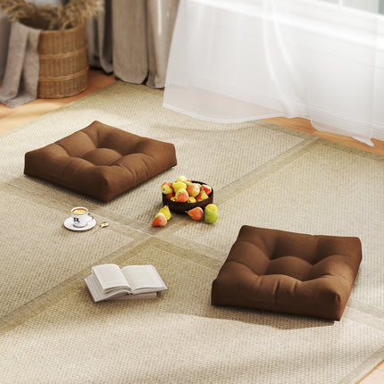 21 Inch x 21 Inch Patio Chair Seat Cushion Pads for Indoor and Outdoor-Coffee