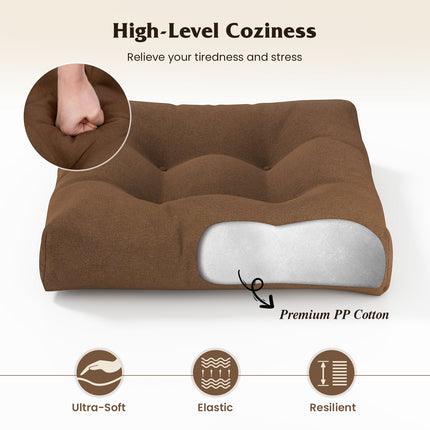 21 Inch x 21 Inch Patio Chair Seat Cushion Pads for Indoor and Outdoor-Coffee
