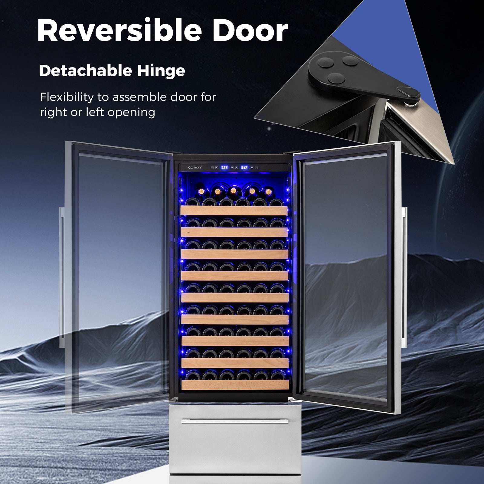 24 Inch Wine and Beverage Refrigerator with Independent Temperature Control-Sliver