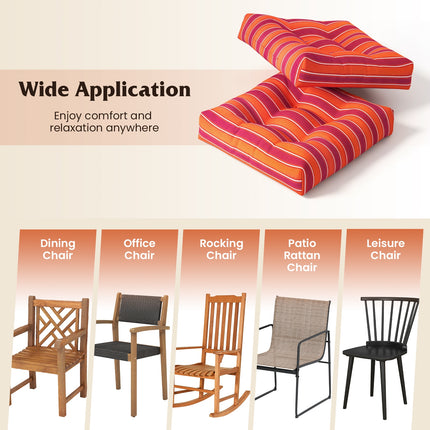 21 Inch x 21 Inch Patio Chair Seat Cushion Pads for Indoor and Outdoor-Orange