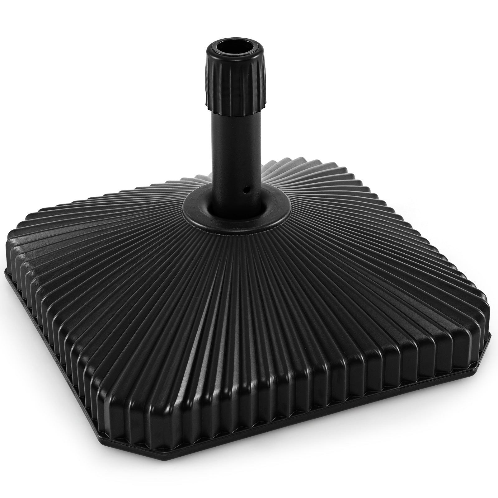 Pied de parasol remplissable avec texture coquillage et 3 tailles de coupleurs-Noir