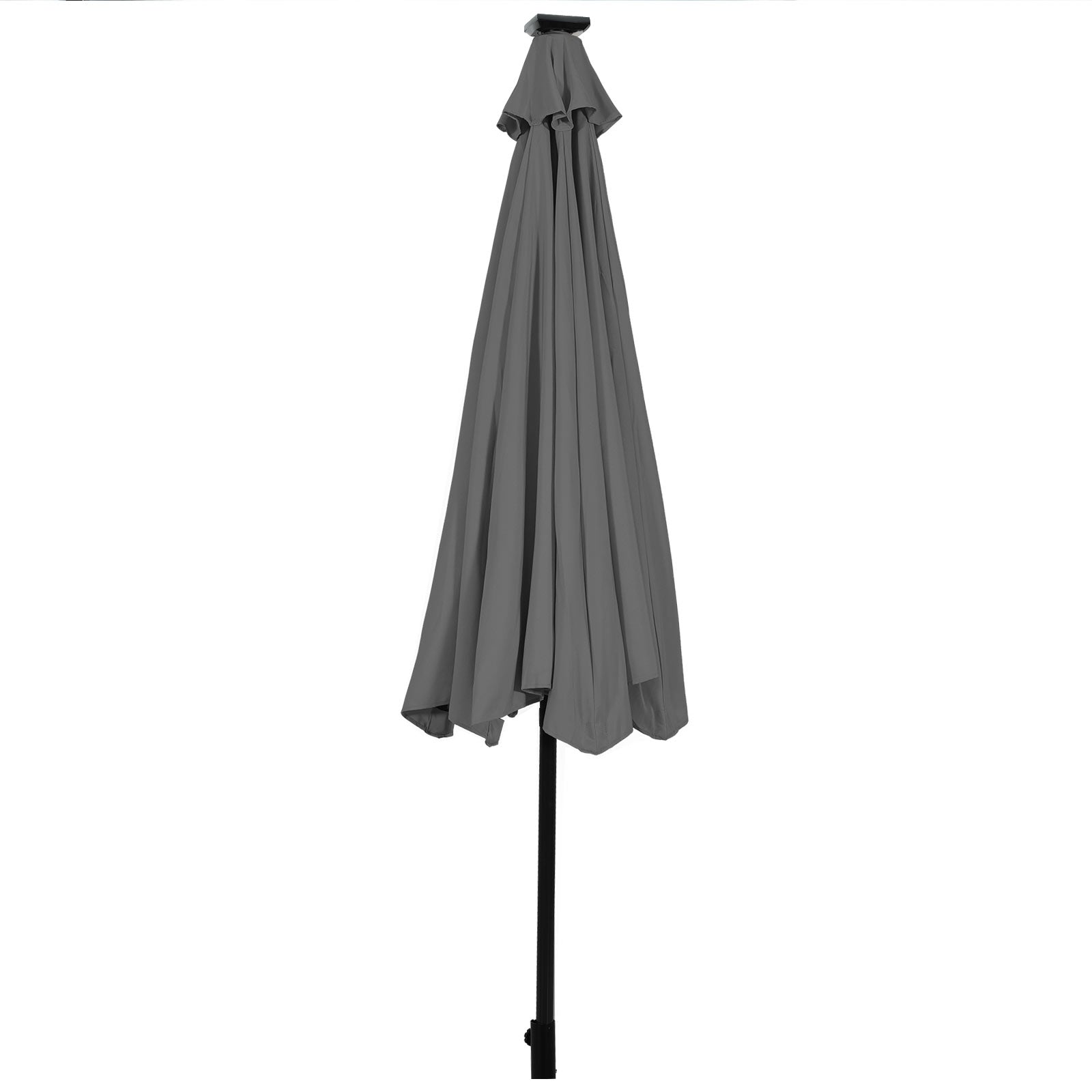 Parasol de terrasse extérieur de 3 mètres avec lumières LED solaires lumineuses - Gris