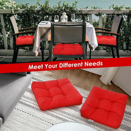21 Inch x 21 Inch Patio Chair Seat Cushion Pads for Indoor and Outdoor-Red