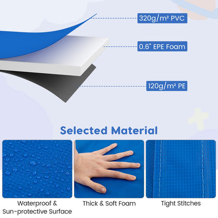 8 Feet Trampoline Pad Replacement Safety Pad with Fixing Straps (Multicolor)