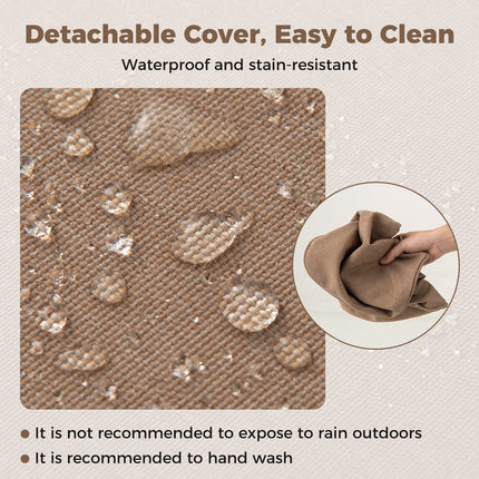 Set of 4 Outdoor Patio Cushion Set with Removable Covers-Brown