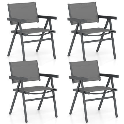 Patio Chairs Set of 2 Outdoor Dining Chair with Breathable Fabric Seat-Set of 4