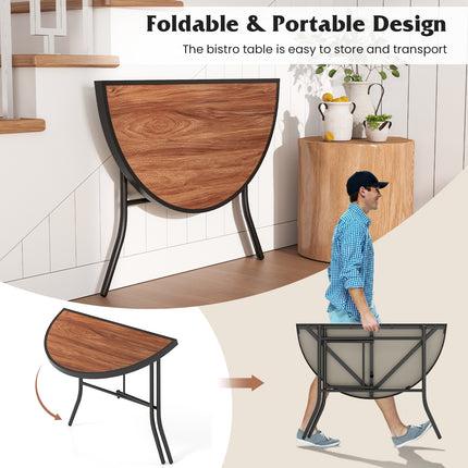 Half-Round Folding Event Table with Metal Frame