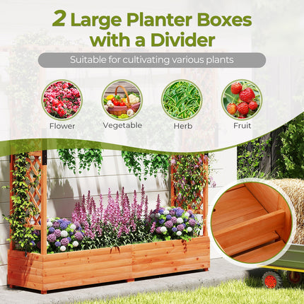 Raised Garden Bed with Arch Trellis and Hanging Roof-Orange