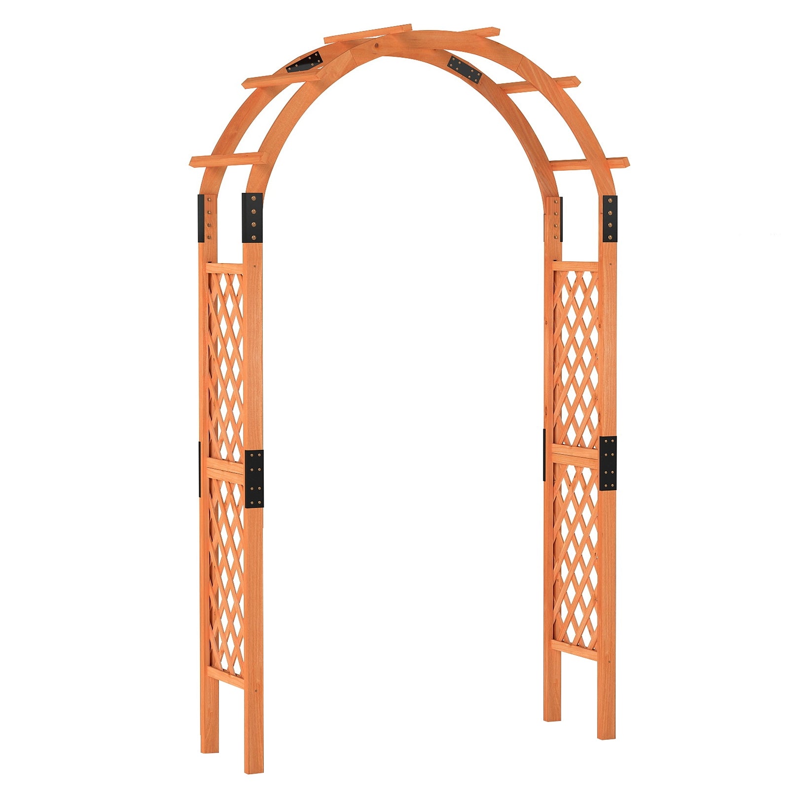 Arche de jardin en bois de 7,7 pieds pour plantes grimpantes
