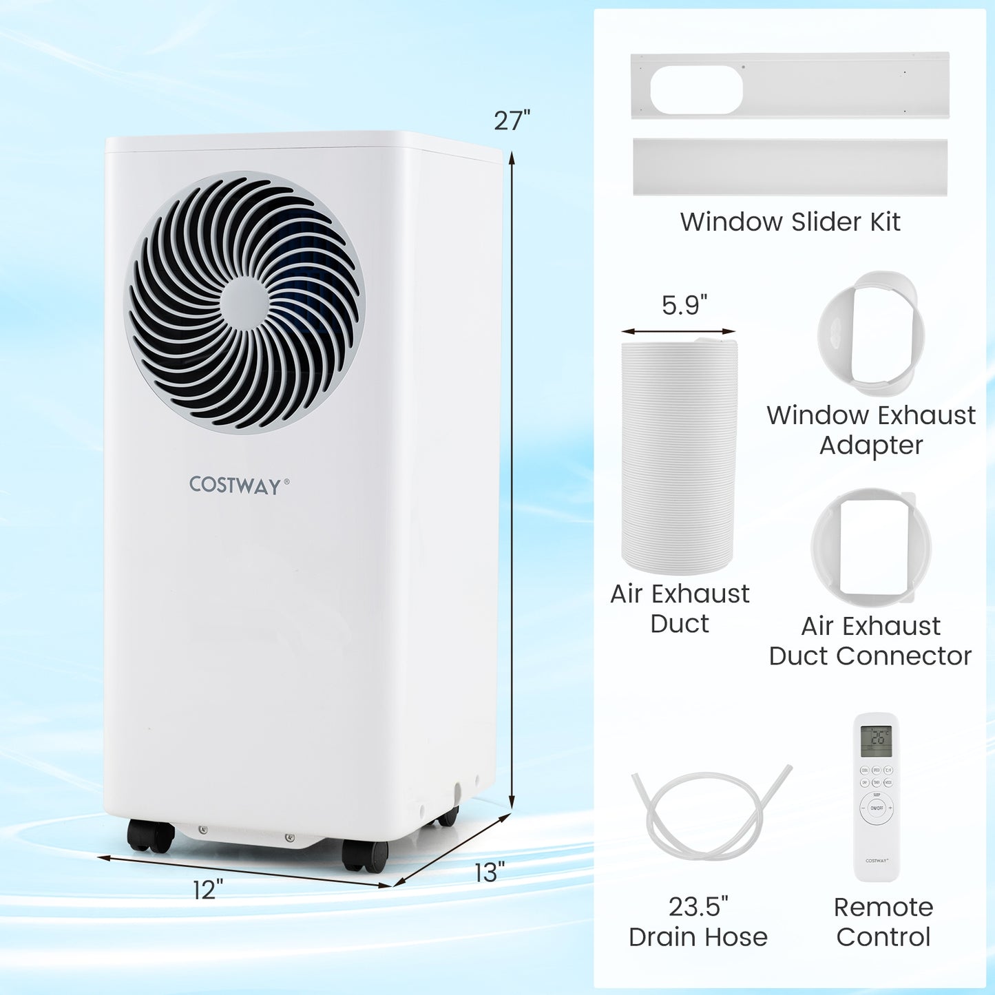 8200/10000 BTU Portable Air Conditioner 3-in-1 Stand up AC Unit with Dehumidifier-8200 BTU