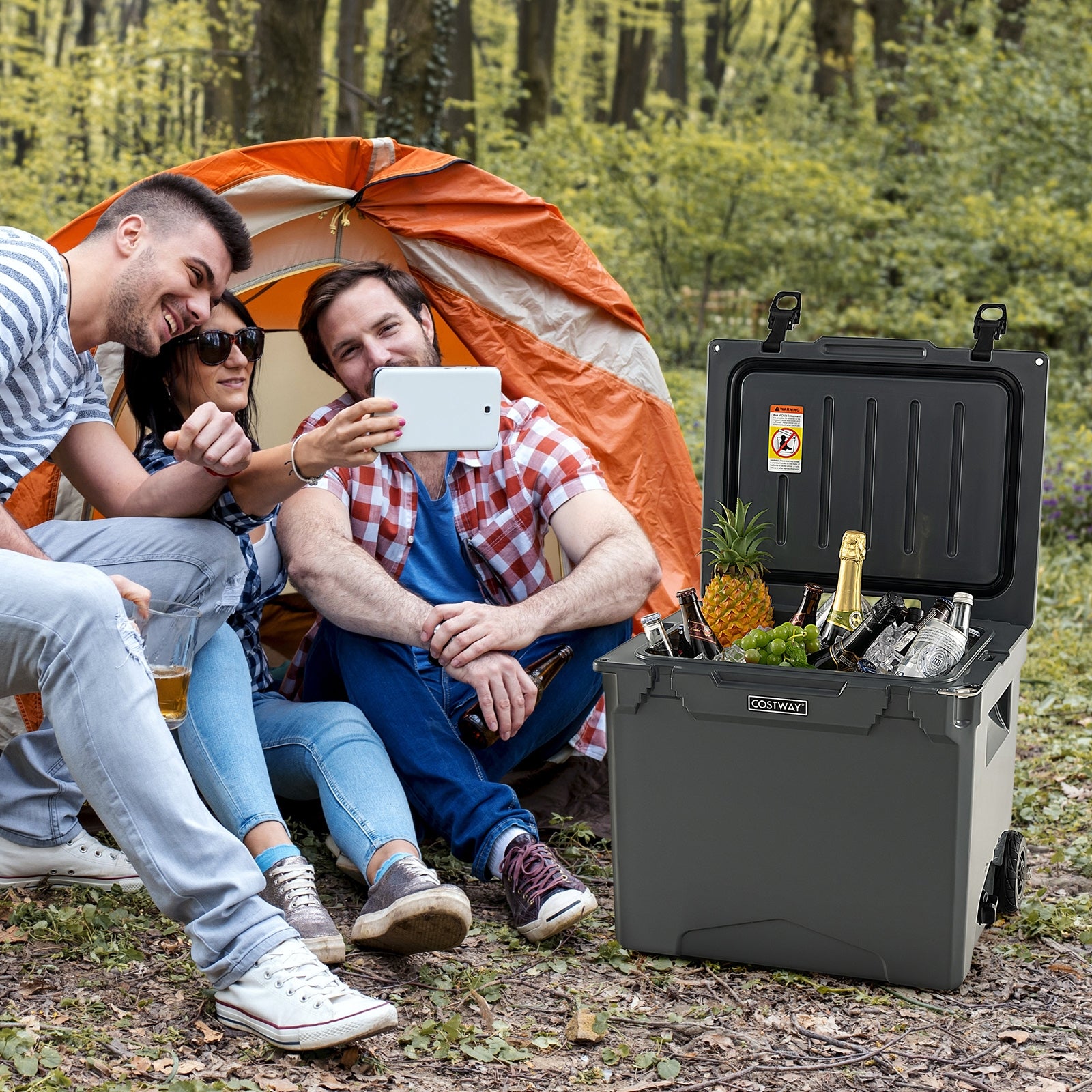 Glacière rigide 40 litres avec roulettes et poignée
