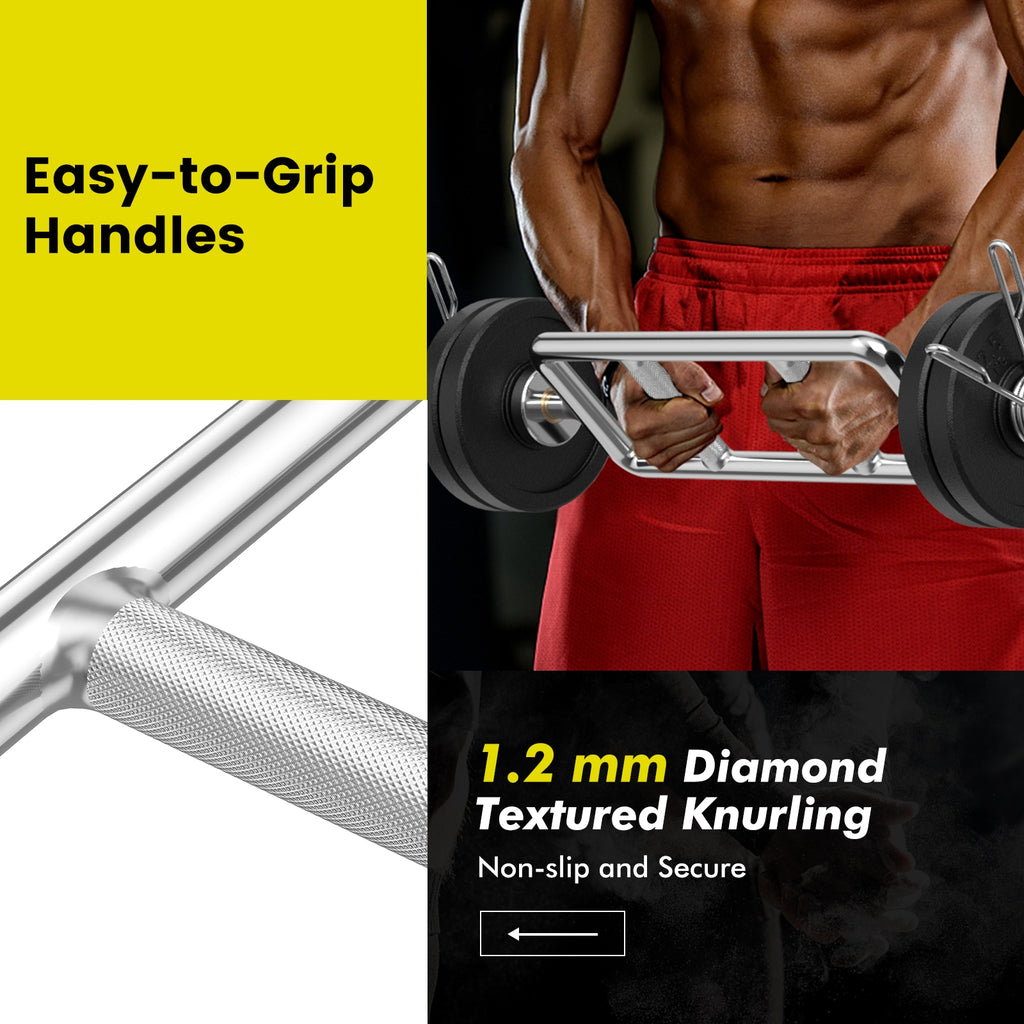 700 LBS Olympic Triceps Bar with Knurled Handles for Squats  Deadlifts  Shrugs
