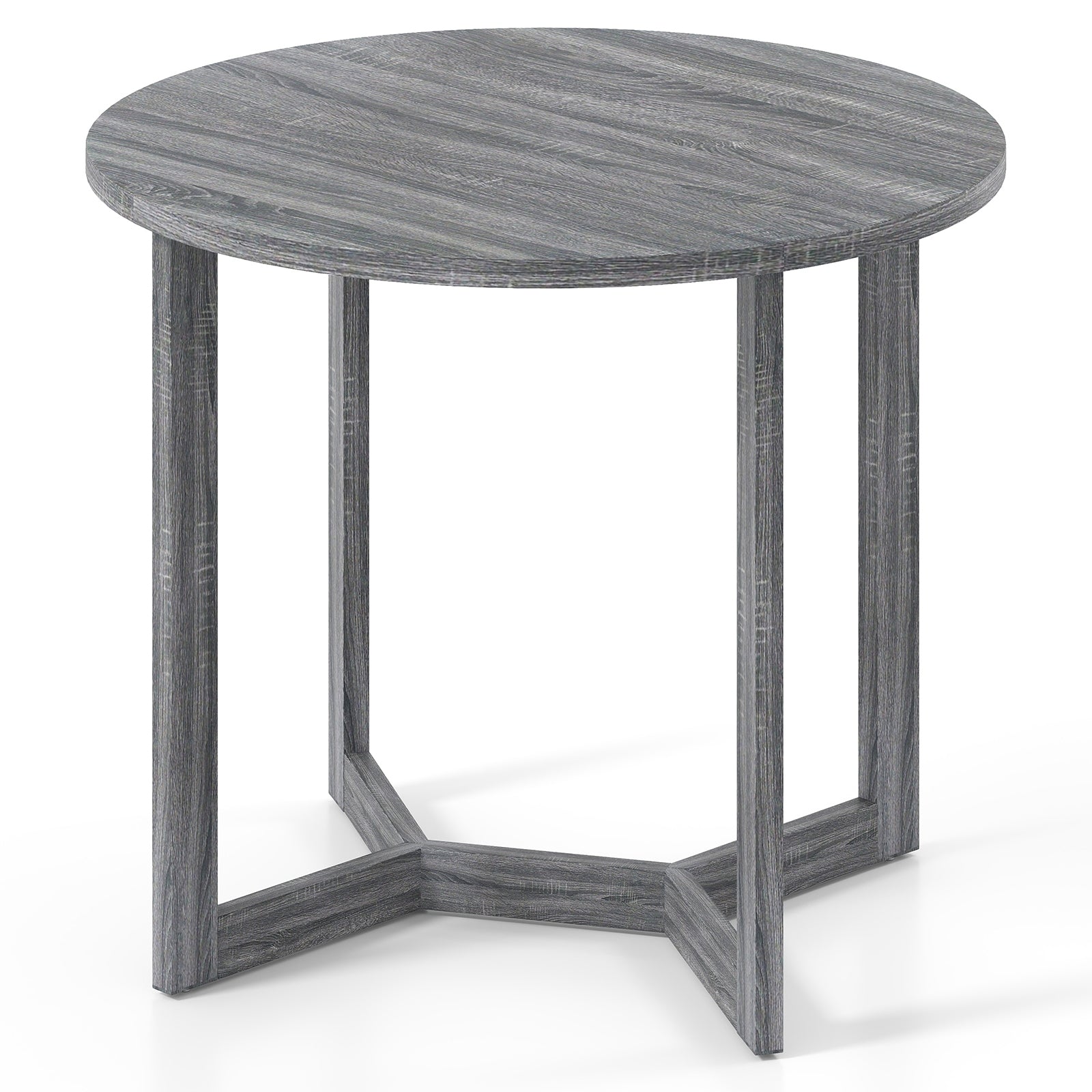 36 Inch Round Wood Dining Table for 2-4 People with Wing-shaped Pedestal Base-Black