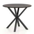 36 Inch Wood Dining Table with Intersecting Pedestal Base for 2-4 People-Brown