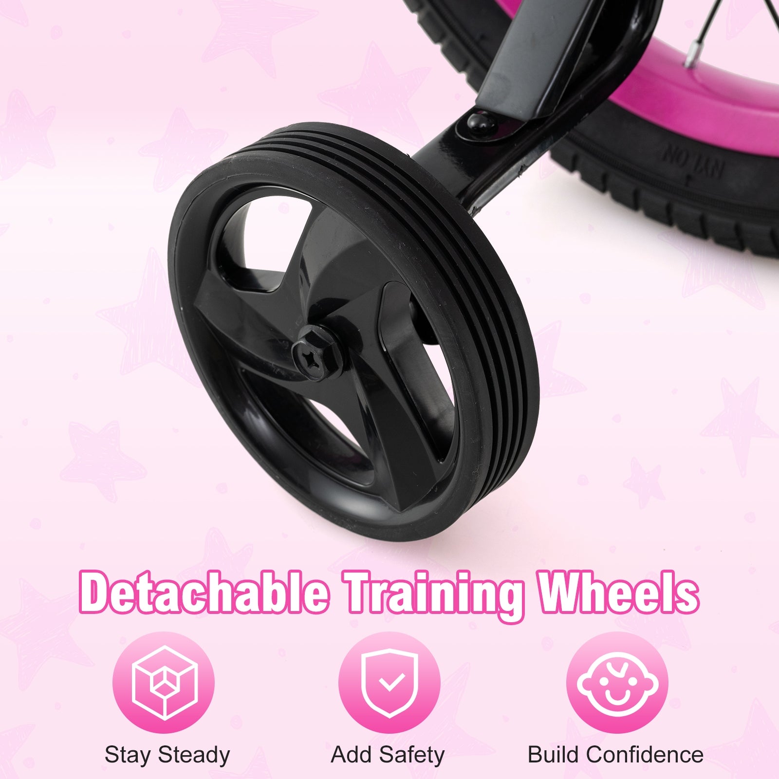 18 Inch Kids Bike Adjustable Bicycle with Front Basket for Children Aged 4-8 Years Old