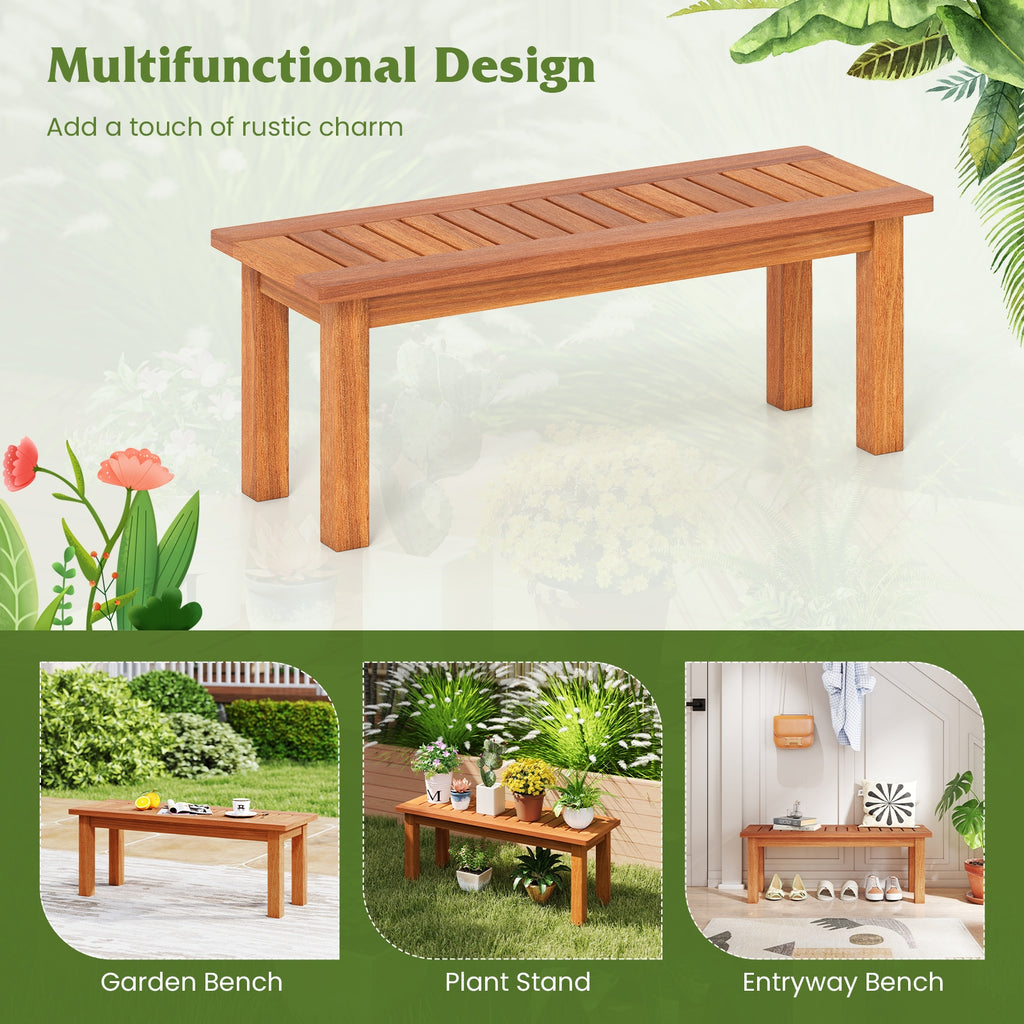 Wooden Plant Stand Outdoor Indoor Solid Wood Flower Pot Holder Display Shelf-S