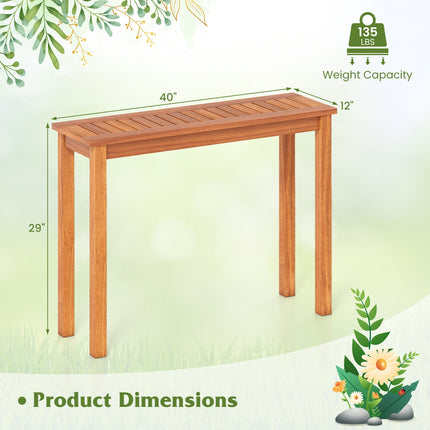 Wooden Plant Stand Outdoor Indoor Solid Wood Flower Pot Holder Display Shelf-M