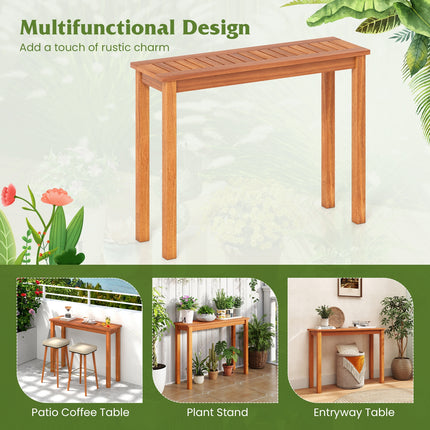 Wooden Plant Stand Outdoor Indoor Solid Wood Flower Pot Holder Display Shelf-M